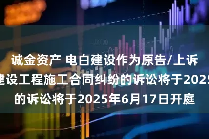 诚金资产 电白建设作为原告/上诉人的1起涉及建设工程施工合同纠纷的诉讼将于2025年6月17日开庭
